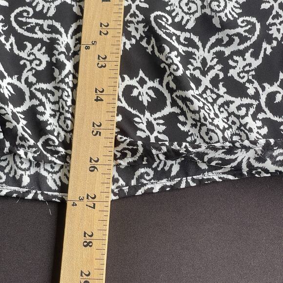 Notations Womens Blouse Plus Size 1X Black White Floral 3/4 Sleeve Office Front - Picture 12 of 12